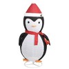 vidaXL Snow Penguin - Christmas Ornament Decor with LED Lights, Fabric and Steel Construction, Suitable for Indoor-Outdoor Use - 4 of 4