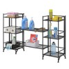 Breighton Home 32.5" Xtra Storage 3 Tier Folding Metal Shelves with Set of 2 Extension Shelves in Black - 3 of 4
