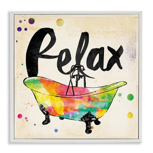 Stupell Industries Relax Rainbow Colors Icon Bath, 17" x 17" - 1 of 4