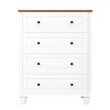 4 Drawer Tall Dresser, Modern Wood Chest of Drawers for Bedroom or Living Room, Classic Storage Dresser Cabinet for Entryway Hallway-Coolbibila - 4 of 4