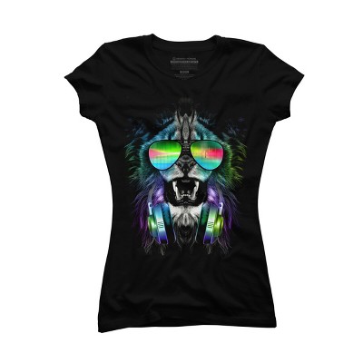 Junior's Design By Humans Music Jungle By clingcling T-Shirt