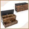 Costway Storage Ottoman Bench Flip Top Wooden Storage Chest with Cushion & 2 Drawers - 3 of 4