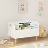 INFURNIC Utility Storage Cabinets Wooden Toy Box, Kids Toy Storage Organizer With Front Bookshelf, Flip-Top Lid, White, 23.62"*15.75"*17.13" - 4 of 4