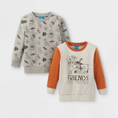 Toddler Boys' 2pk Winnie the Pooh Fleece Pullover - Gray