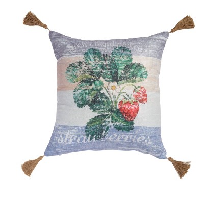 18"x18" Strawberries Square Throw Pillow - Sure Fit