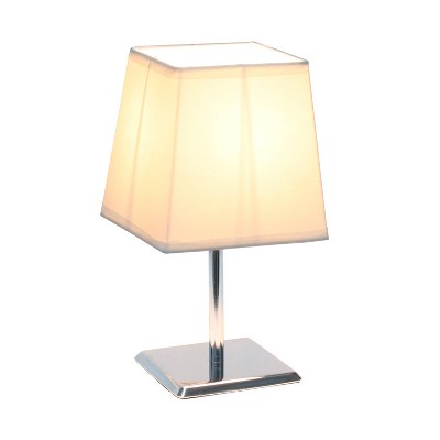 Mini Table Lamp With Squared Empire Fabric Shade White Simple Designs