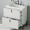 30" Bathroom Vanity with Ceramic Sink,Soft-Close Drawers, Fluted Design & Hidden Partition Storage – Freestanding Modern Cabinet - 3 of 4