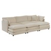 TiramisuBest Free Combination Comfy Upholstery Modular Oversized L Shaped Sectional Sofa With Reversible Ottoman, Beige Chenille - 3 of 4