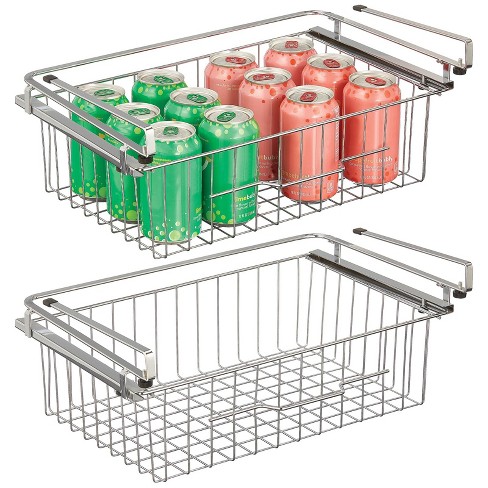 Mdesign Metal Kitchen Shelf Stackable Organizer Storage Rack, 2 Pack,  Chrome : Target