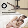 Duclsaty 52" Outdoor Ceiling Fan No Light, 3 brown ABS Blades, 6-Speed DC Motor, Remote Control, Farmhouse Style, for Living Room/Bedroom/Kitchen - 2 of 4
