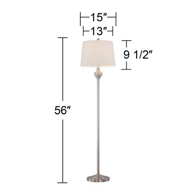 Mason Brushed Steel 3-Piece Lamp Set with White Drum Shades
