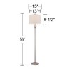 Barnes and Ivy Mason Traditional Table Floor Lamps 56" Tall Set of 3 Brushed Steel White Tapered Drum Shade for Bedroom Living Room Bedside Nightstand - 4 of 4