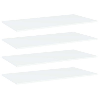 vidaXL Bookshelf Boards 4 pcs White 39.4"x19.7"x0.6" Engineered Wood