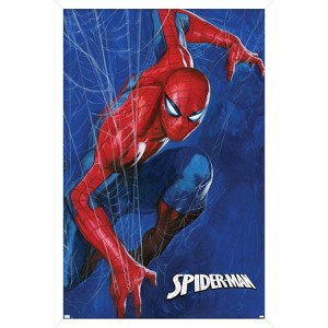 Trends International Marvel Spider-Man: World Of Webs - Posing Framed Wall Poster Prints - 1 of 4