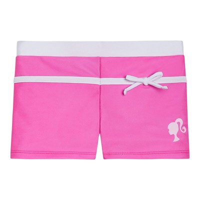 Barbie Little Girls Racerback UPF 50+ Tankini Top and Swim Shorts Outfit Set Pink — фото 5