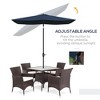 Okak Rectangular Outdoor Umbrella with Vented Canopy, Parasol Umbrella with Crank and Push Button Tilt, Pool Umbrella for Garden, Yard - 4 of 4