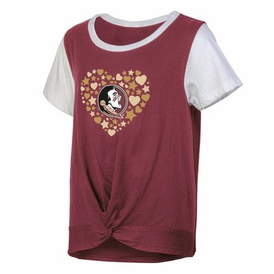 NCAA Florida State Seminoles Girls' White Tie T-Shirt