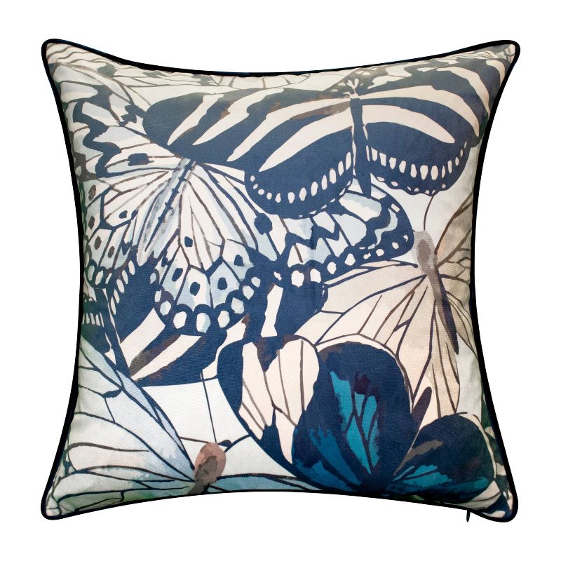 20"x20" Oversize Velvet Bold Butterfly Print Square Throw Pillow - Edie@Home, 1 of 9