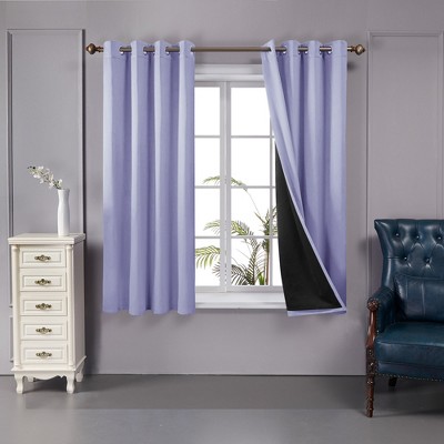 Deconovo 100 Percent Blackout Double Layers Lined Curtain (2 Panel)