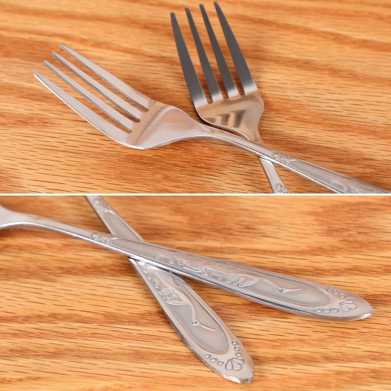 Unique Bargains Household Tableware Stainless Steel Dinner Forks 7.3 Inches Silver Tone 10 Pcs, 5 of 9