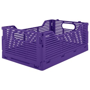 OnDisplay Stackable Folding Desk/Beauty/Closet Storage Crate - 1 of 4