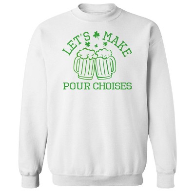 Rerun Island Men's Lets Make Pour Choices Long Sleeve Graphic Cotton Sweatshirt