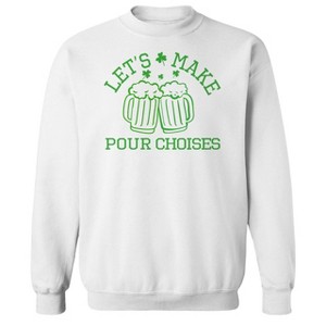 Rerun Island Men's Lets Make Pour Choices Long Sleeve Graphic Cotton Sweatshirt - 1 of 1