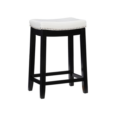 Claridge 51.5'' Black Counter Height Dining Set with White Faux Leather Chairs