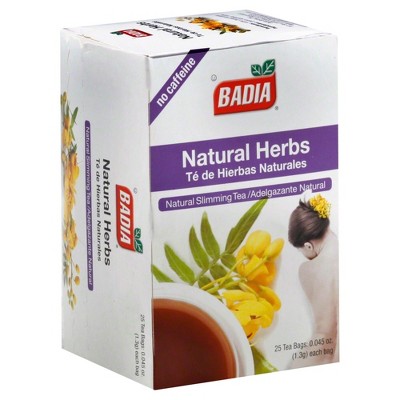 Badia Tea Natural Herbs - Pack of 10 - 25 bags
