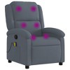 vidaXL Massage Recliner Chair Dark Gray Velvet - 2 of 4