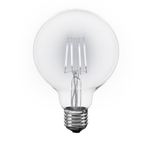 Novelty Lights 4 Pack LED G95 Globe Medium Base Glass Filament Bulb - 1 of 4