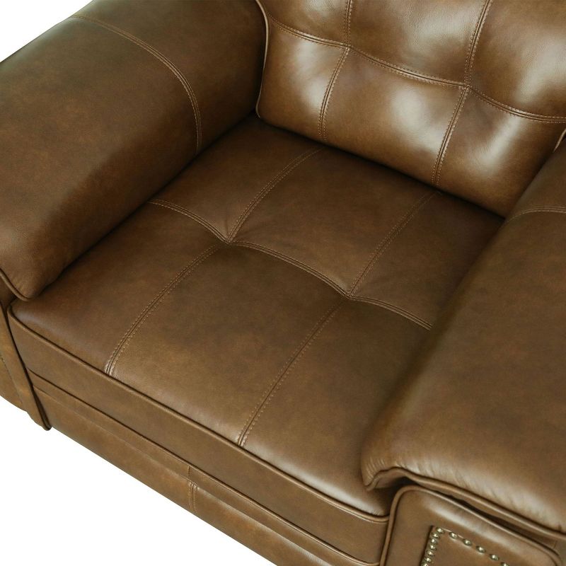 Harry Leather Chair Brown - Abbyson Living, 4 of 5