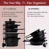 Cuisinel Pan Organizer - 2-PACK of Silicone-Coated Non-Slip 15" Heavy Duty Skillet Rack - 3 of 4