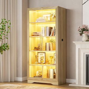 Fredees 65" Tall Bookshelf with LED Lights, Adjustable Shelves, and Motion Sensor, Ideal for Living Room or Office - 1 of 4