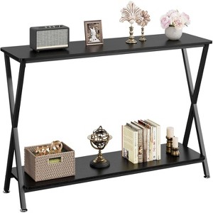 2-Tier Narrow Console Table ¨C Entryway & Sofa Side Table for Hallway, Living Room, Bedroom, Kitchen Counter, and Display Table Behind Couch - 1 of 4