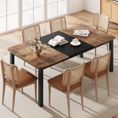 Industrial Dining Table For 6~8 People, 78.7" Long Kitchen Table