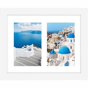 Americanflat Double Picture Frame with shatter-resistant glass - Horizontal and Vertical Formats for Wall -  Available in a variety of Colors - 1 of 4