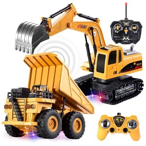 Joyfy 2PCS Remote Control Construction Vehicle Toy Set, RC Excavator & RC Dump Truck for Imaginative Play, Birthday Gifts for Toddlers Boys Girls - 1 of 4