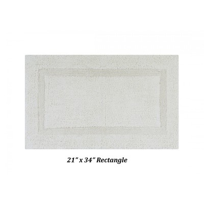 Ivory Cotton Tufted Reversible Bath Rug Set, 2 Piece