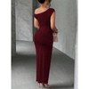 Coolmee Womens One Shoulder Bodycon Ruched Maxi Dress Casual Long Formal Cocktail Wedding Guest Dresses - 3 of 4