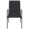 vidaXL Patio Chairs  Steel and Textilene Black - 4 of 4