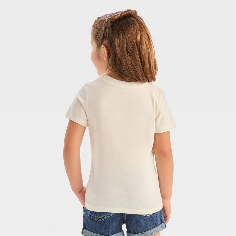 Toddler Girls' Floral Heart Short Sleeve T-Shirt - Cat & Jack™ Cream, 3 of 7