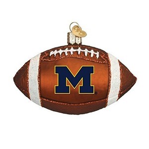 Old World Christmas Glass Blown Ornament, University of Michigan Football - 1 of 1