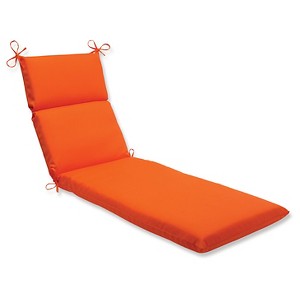 Outdoor Chaise Lounge Cushion - Orange Fresco Solid - Pillow Perfect, Org Solid
