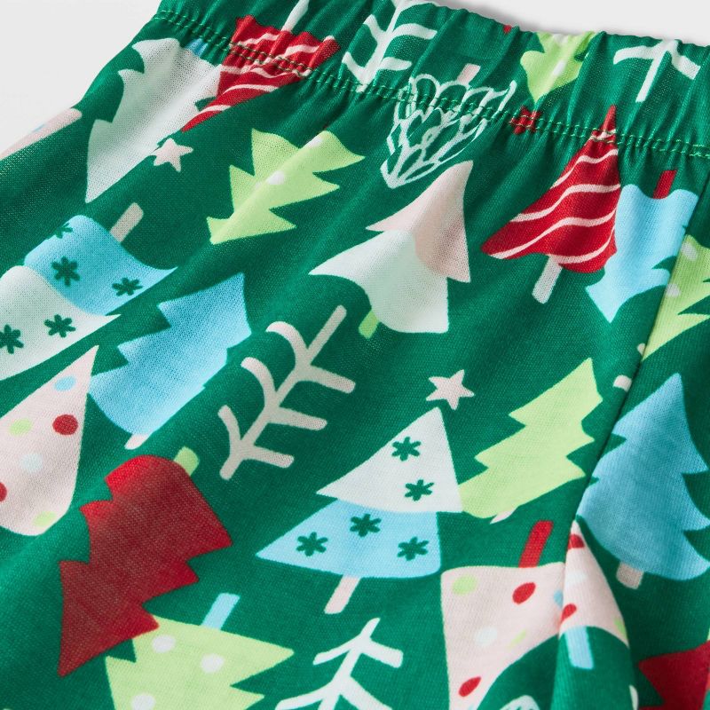 Girls' 2pc Christmas Tree Short Sleeve Top and Shorts Pajama Set - Cat & Jack™ Pink, 5 of 6