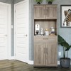 RealRooms Tindall 1 Drawer / 4 Door Tall Coffee Bar, Gray Oak - image 2 of 4