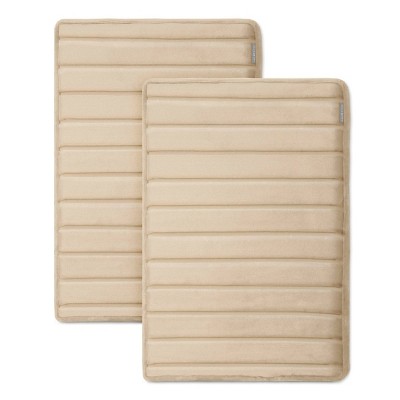 Microdry Quick Drying Memory Foam Bath Mat 2-Piece Set, Linen