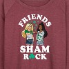 Women's - Barbie - Friends Sham Rock Lightweight French Terry Wide Neck Long Sleeve Shirt - 2 of 4