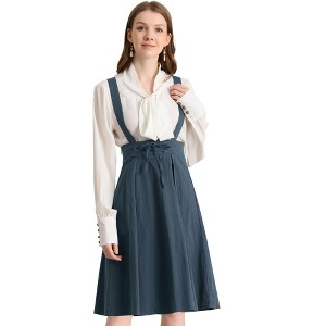 INSPIRE CHIC Women's High Waist Overall Corset Skater Suspender Dresses - 1 of 4