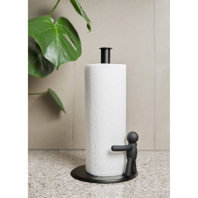 Buddy Black Metal Freestanding Paper Towel Holder
